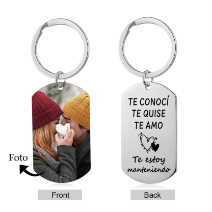 Llavero para pareja dos corazones y frases amorosos personalizado con foto | Jessemade