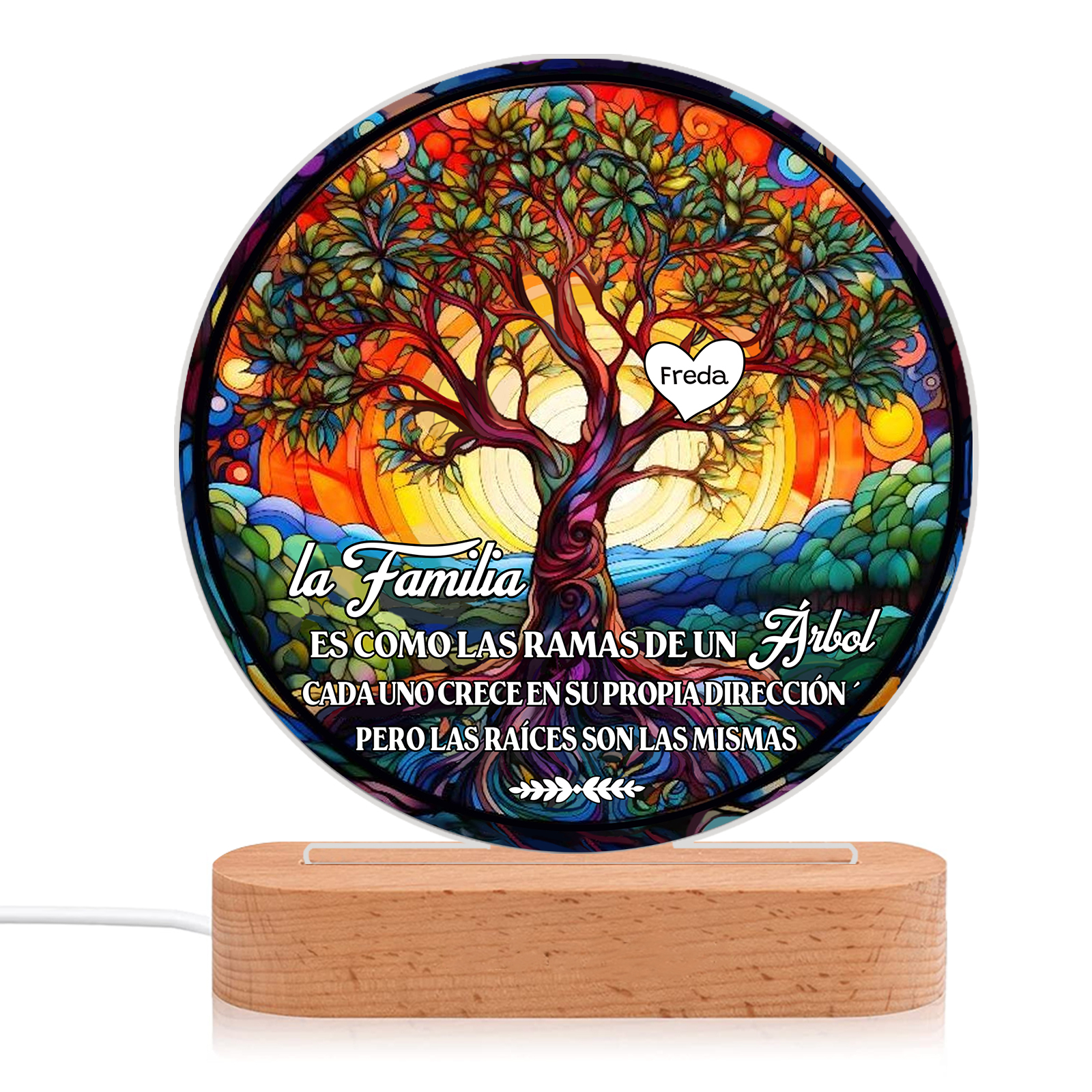 Lámpara de noche Árbol de la Vida para familia 1-8 nombres personalizados | Jessemade