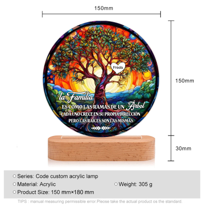Lámpara de noche Árbol de la Vida para familia 1-8 nombres personalizados | Jessemade