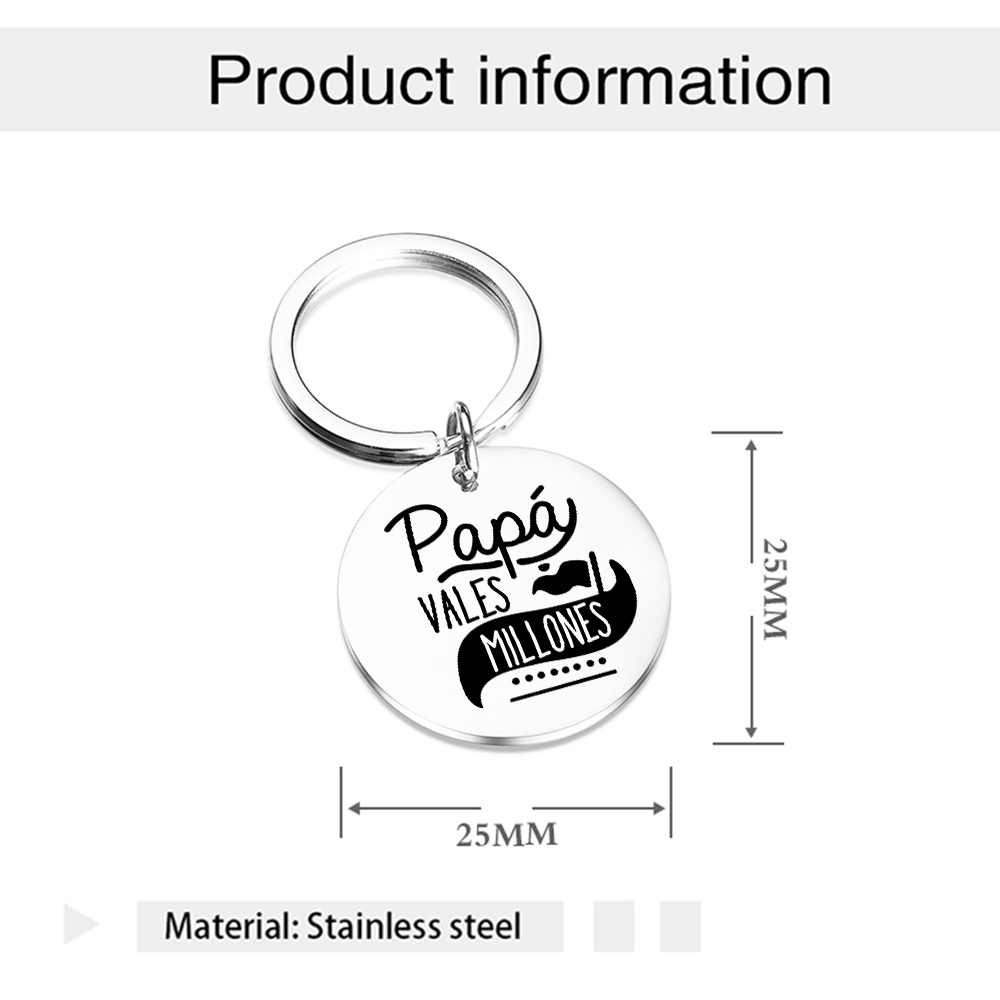 A mi papá-Llavero de placa redonda "Papá vales millones"