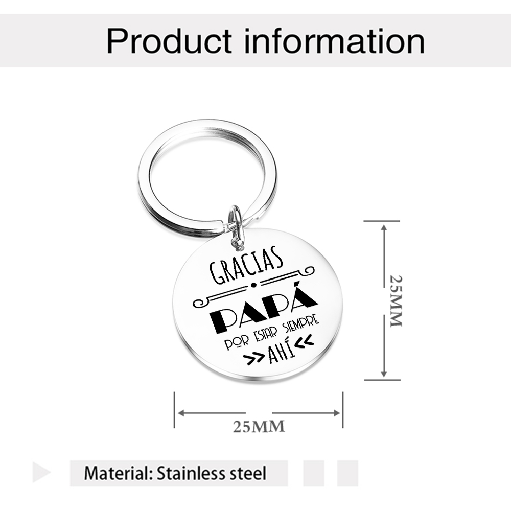 A mi papá-Llavero de placa redonda "Gracias papá"
