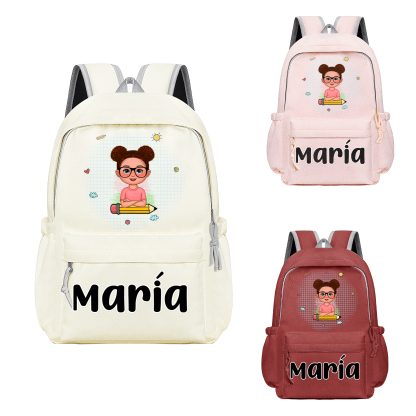 Mochila personalizada con nombre color – Regalo práctico para la vuelta a la escuela