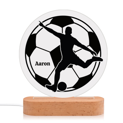 [Copy]Lámpara Ilusión 3D Luz de Noche LED Silueta de Chico con Fútbol con Nombre Personalizado