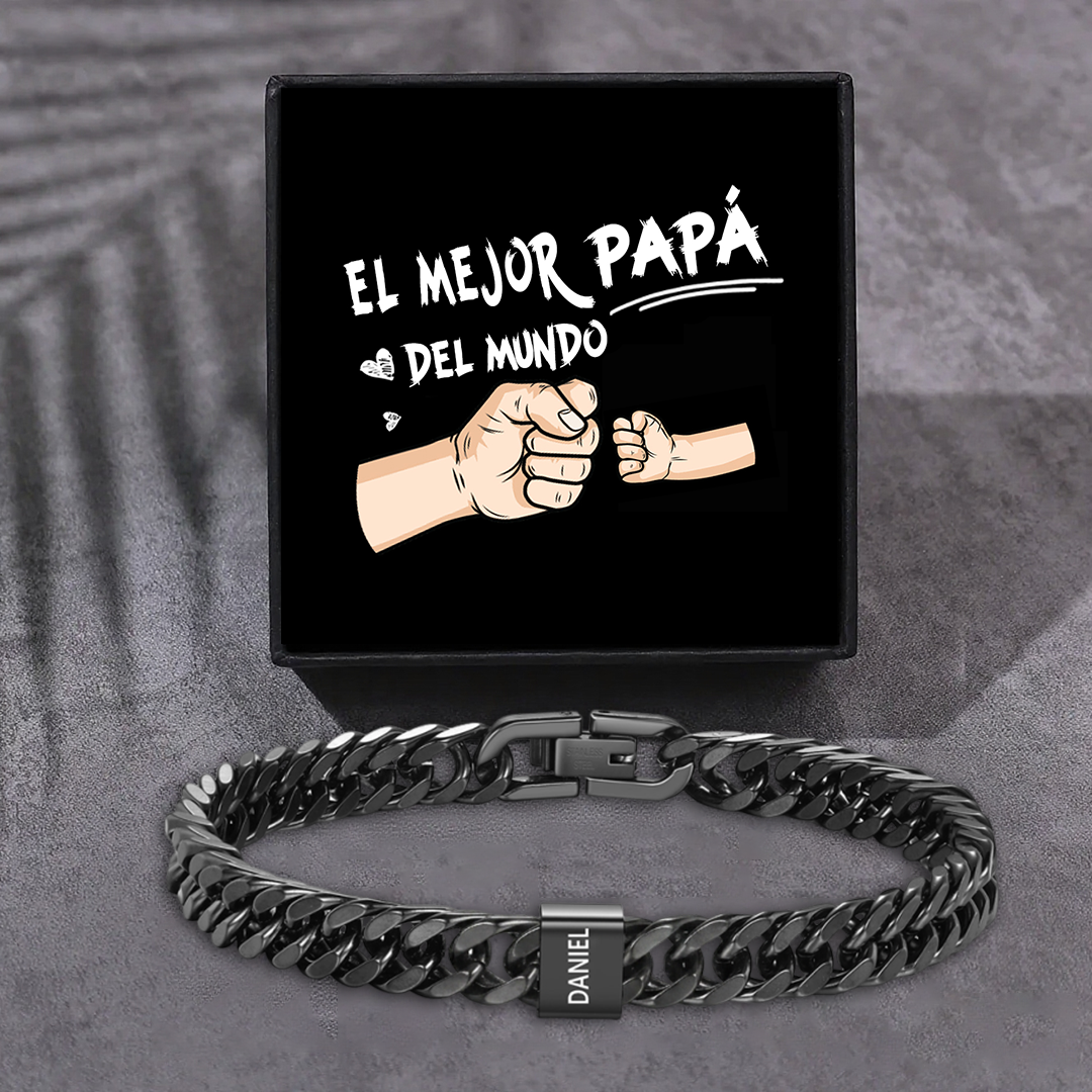 Pulsera personalizada con 2-6 nombres para hombre con grabado personalizado - regalo para padre abuelo | Jessemade