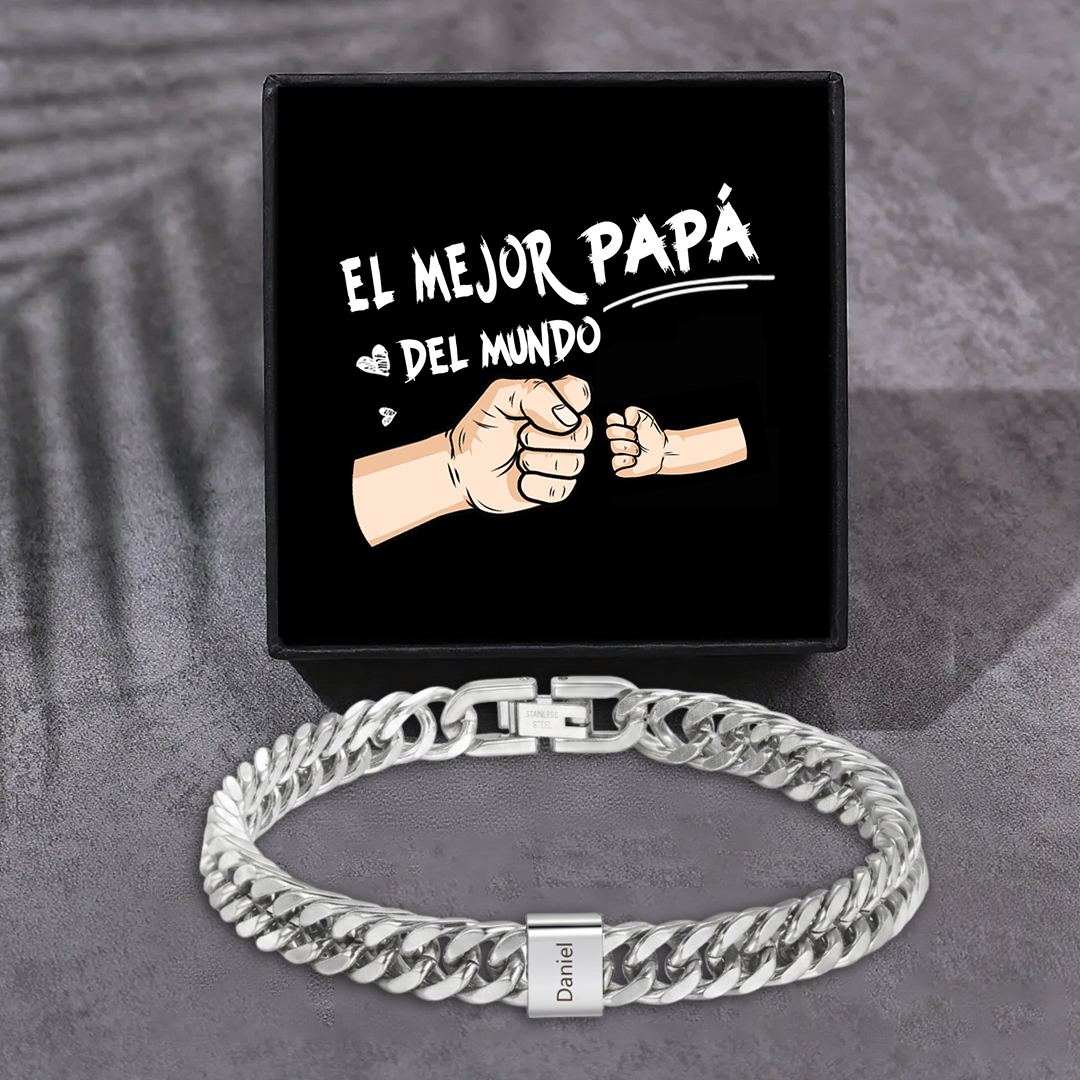 Pulsera personalizada con 2-6 nombres para hombre con grabado personalizado - regalo para padre abuelo | Jessemade