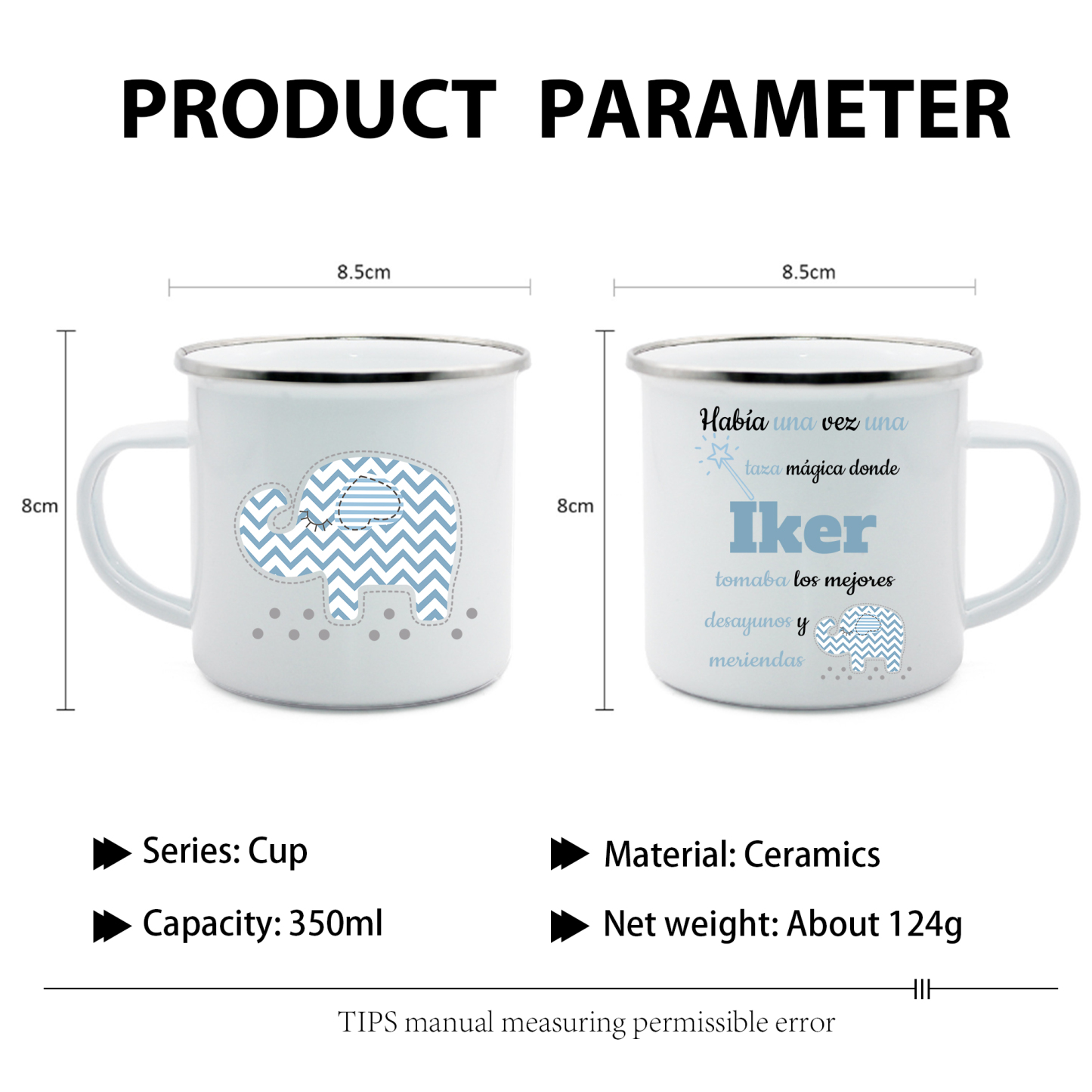 Vuelta al cole-Taza para niños "taza mágica" con 1 nombre personalizado