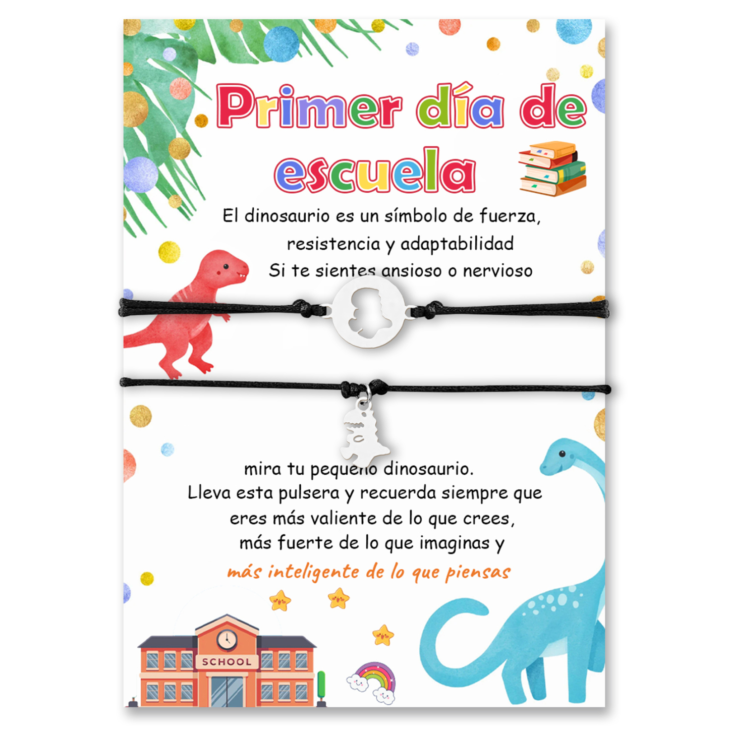 Unidad de 2 pulseras de dinosaurio - Regalos de regreso a la escuela