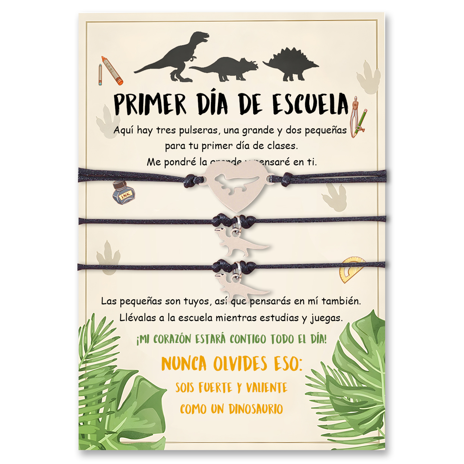 [Copy]Unidad de 3 pulseras de dinosaurio - Regalos de regreso a la escuela