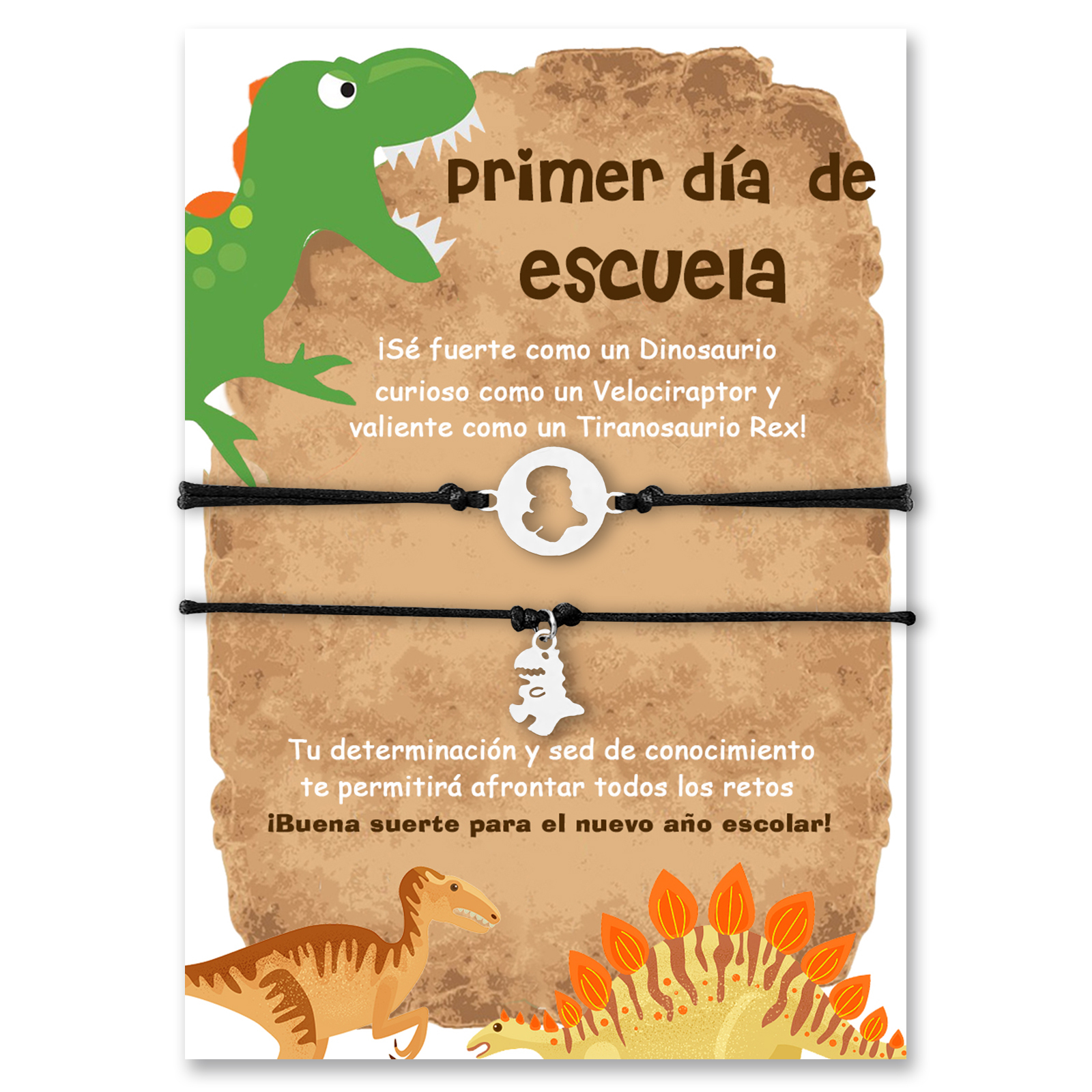 Unidad de 2 pulseras de dinosaurio - Regalos de regreso a la escuela