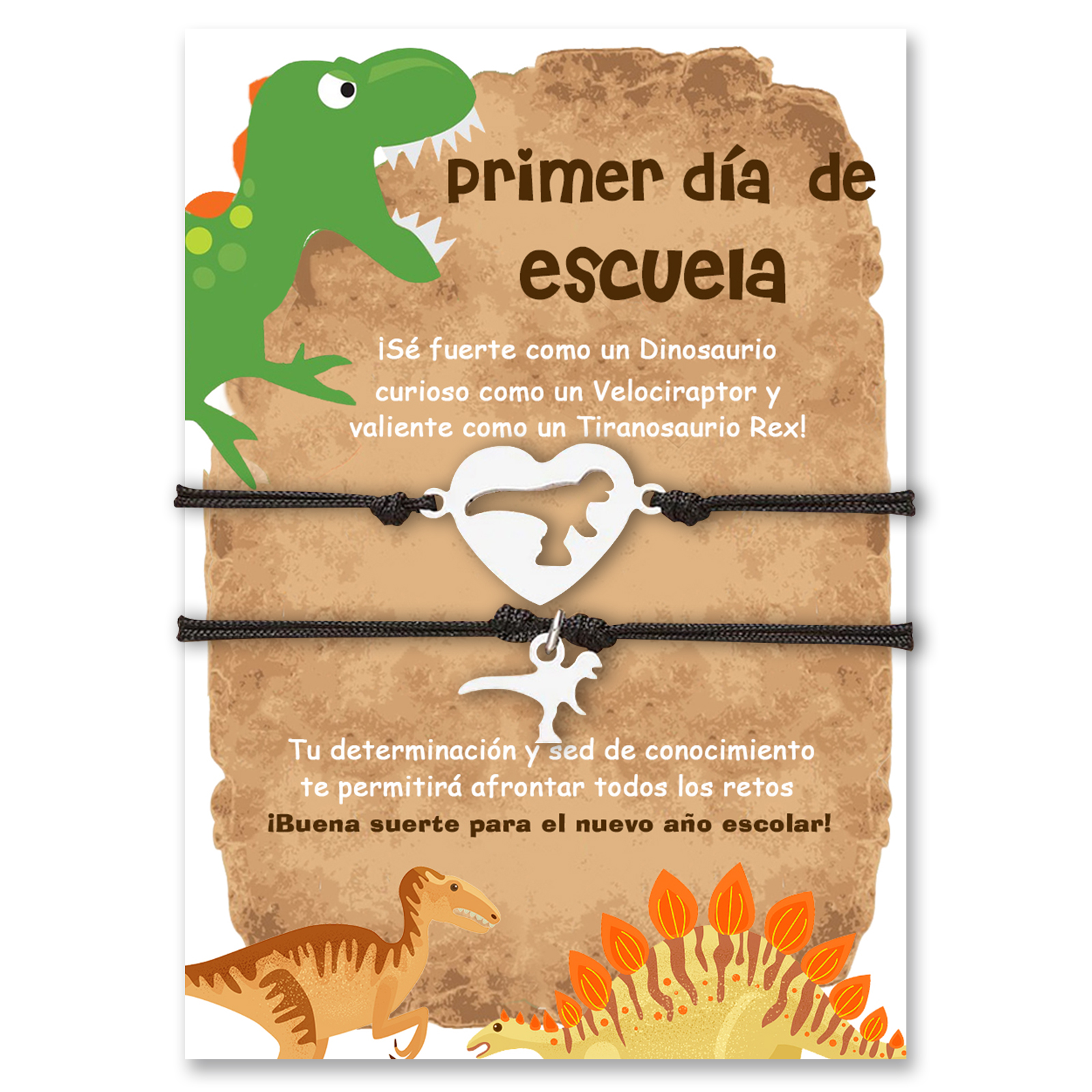 Unidad de 2 pulseras de tyannosaurus rex - Regalos de regreso a la escuela