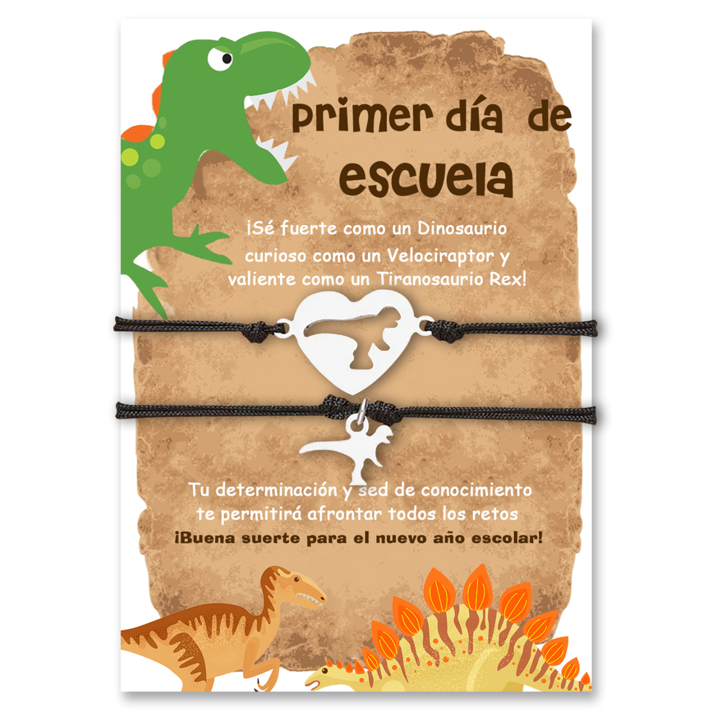 Unidad de 2 pulseras de tyannosaurus rex - Regalos de regreso a la escuela
