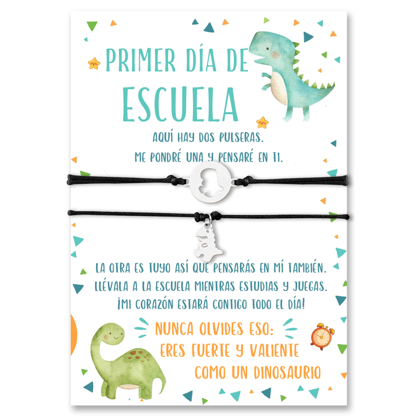 Unidad de 2 pulseras de dinosaurio - Regalos de regreso a la escuela
