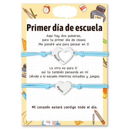 Unidad de pulseras ajustables con 2 nombres personalizados - Regalos de regreso a la escuela