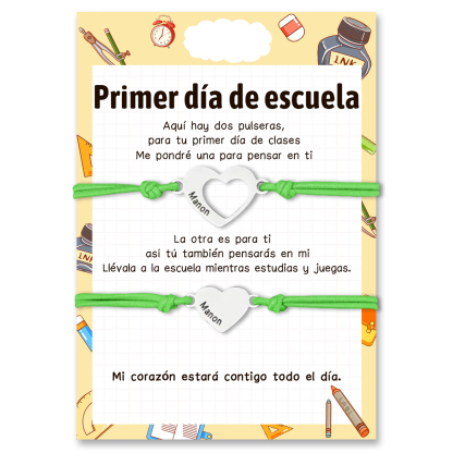 Unidad de pulseras ajustables con 2 nombres personalizados - Regalos de regreso a la escuela