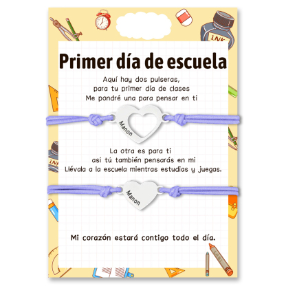 Unidad de pulseras ajustables con 2 nombres personalizados - Regalos de regreso a la escuela
