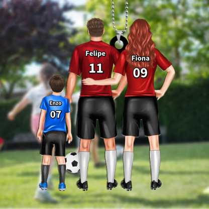 Llavero de acrílico fútbol padres e hijos 3-6 nombres y ropas personalizados | Jessemade