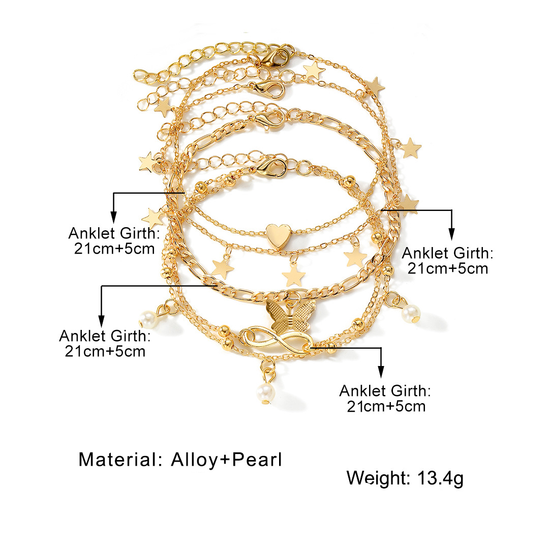 Unidad de pulseras de tobillo con colgantes elegantes regalo para mujer | Jessemade