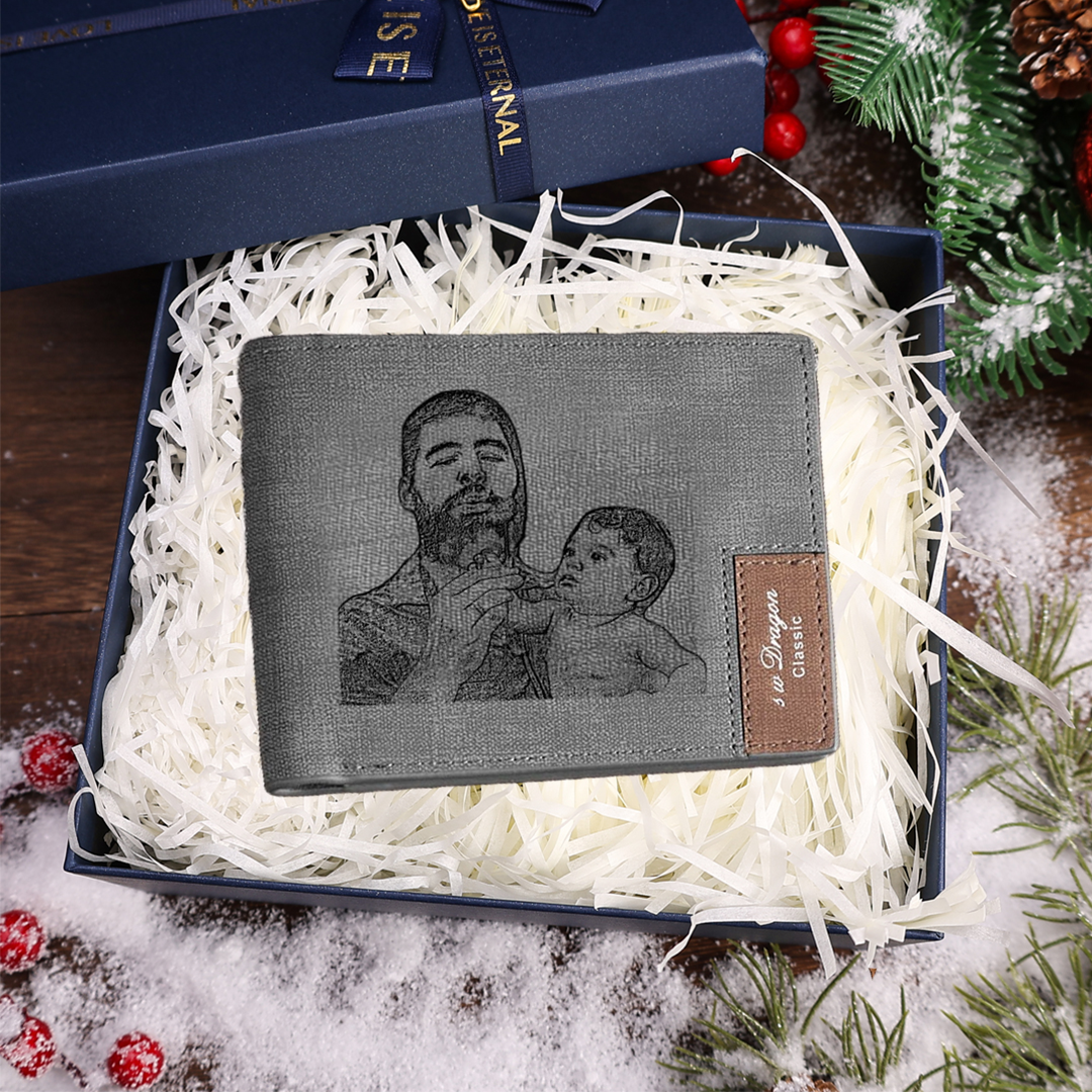 Cartera, billetera personalizada con 1 foto, 1 nombre y 1 letra monedero para hombre | Jessemade