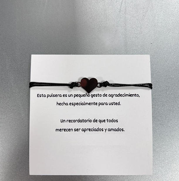 Pulsera con tarjeta de corazón regalo especial | Jessemade