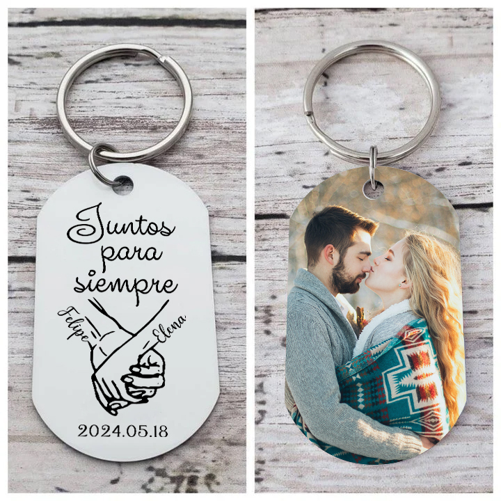 Llavero Personalizado con Foto, 2 Nombres y Fecha Especial | Jessemade ES