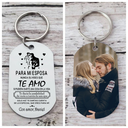 Llavero Personalizado para Mi Esposa con Nombre y Foto | Regalo Único | Jessemade ES