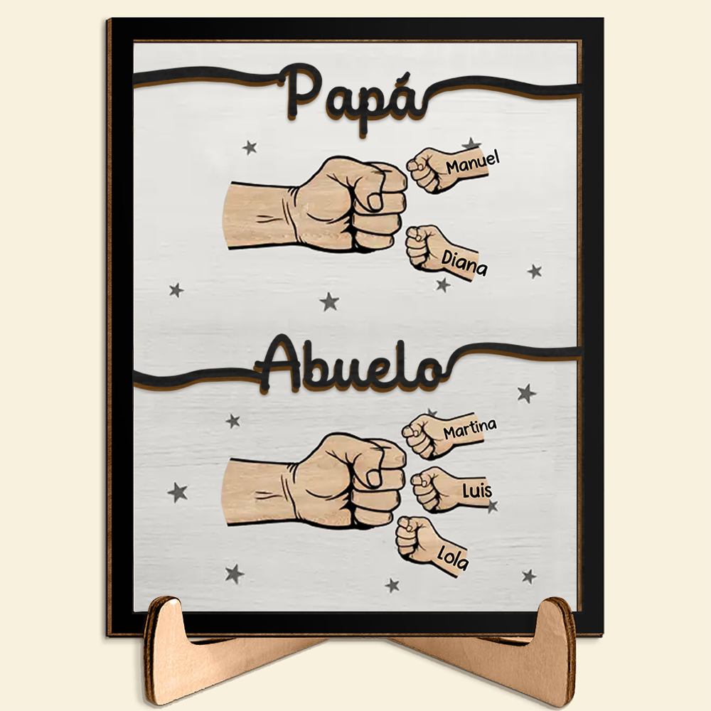 A mi abuelo-Adorno 2-14 nombres personalizados decoración de madera puño con puño | Jessemade