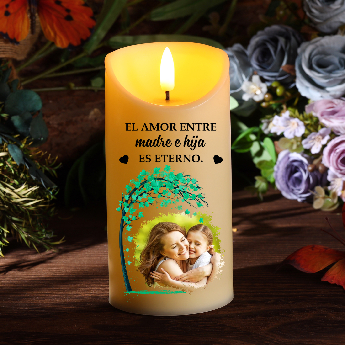 A mi mamá-Vela electrónica madre e hijos 1 foto personalizada | Jessemade
