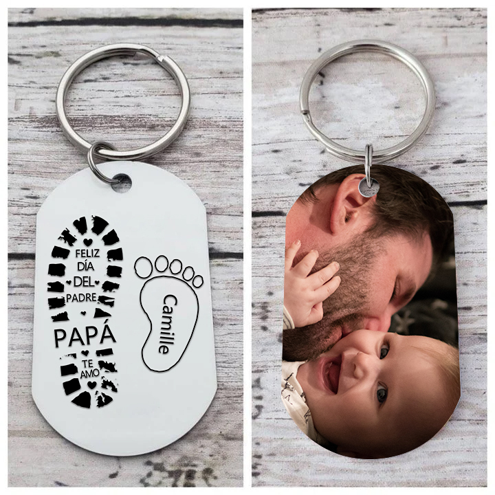 A mi papá-Llavero 1-5 Nombres Personalizados Huellas de Pie | Jessemade ES