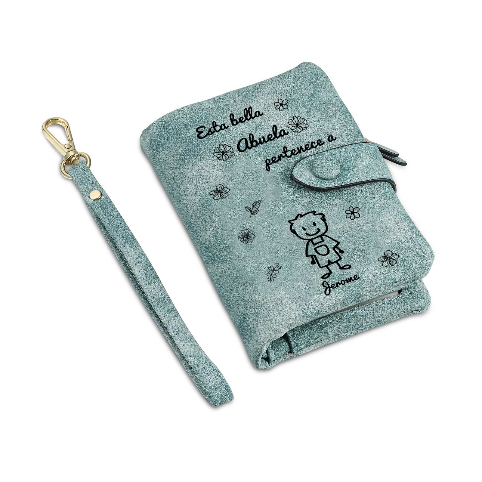 A mi abuela-Cartera, billetera con dibujos seleccionados 1 nombre personalizado monedero clásico para mujer | Jessemade