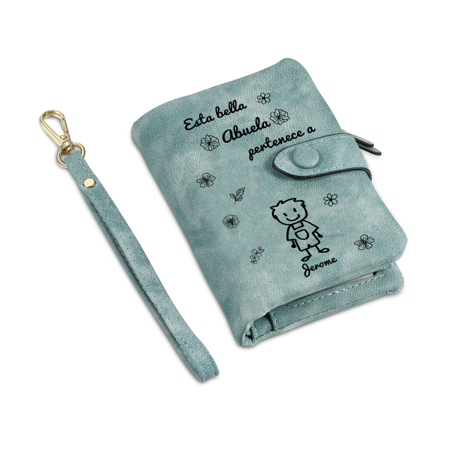 A mi abuela-Cartera, billetera con dibujos seleccionados 1 nombre personalizado monedero clásico para mujer | Jessemade