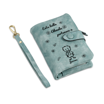 A mi abuela-Cartera, billetera con dibujos seleccionados 1 nombre personalizado monedero clásico para mujer | Jessemade