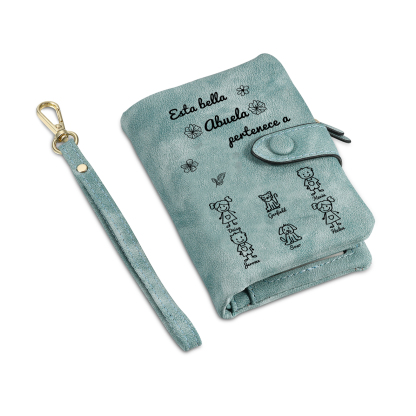 A mi abuela-Cartera, billetera con dibujos seleccionados 6 nombres personalizados monedero clásico para mujer | Jessemade