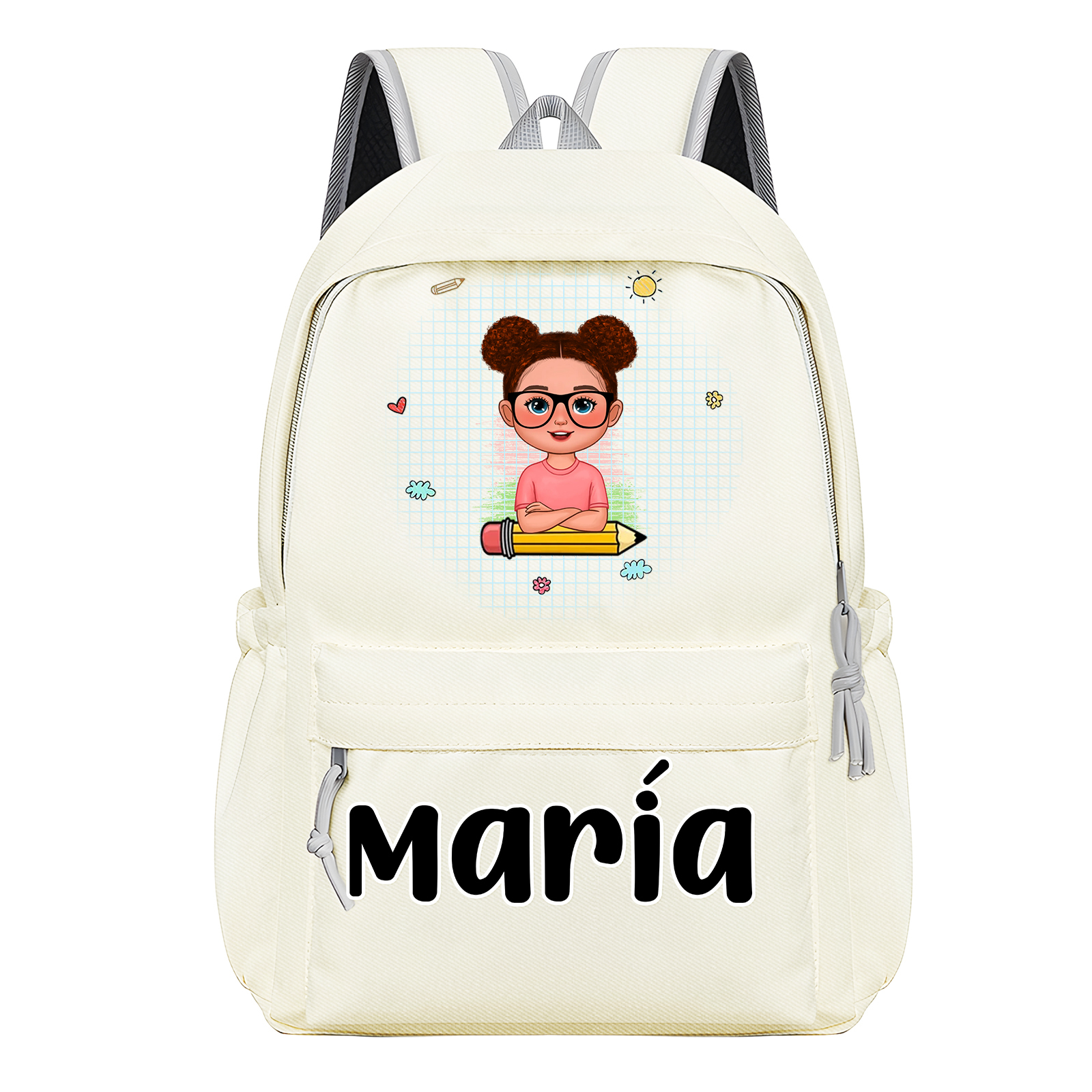 Mochila personalizada con nombre color – Regalo práctico para la vuelta a la escuela