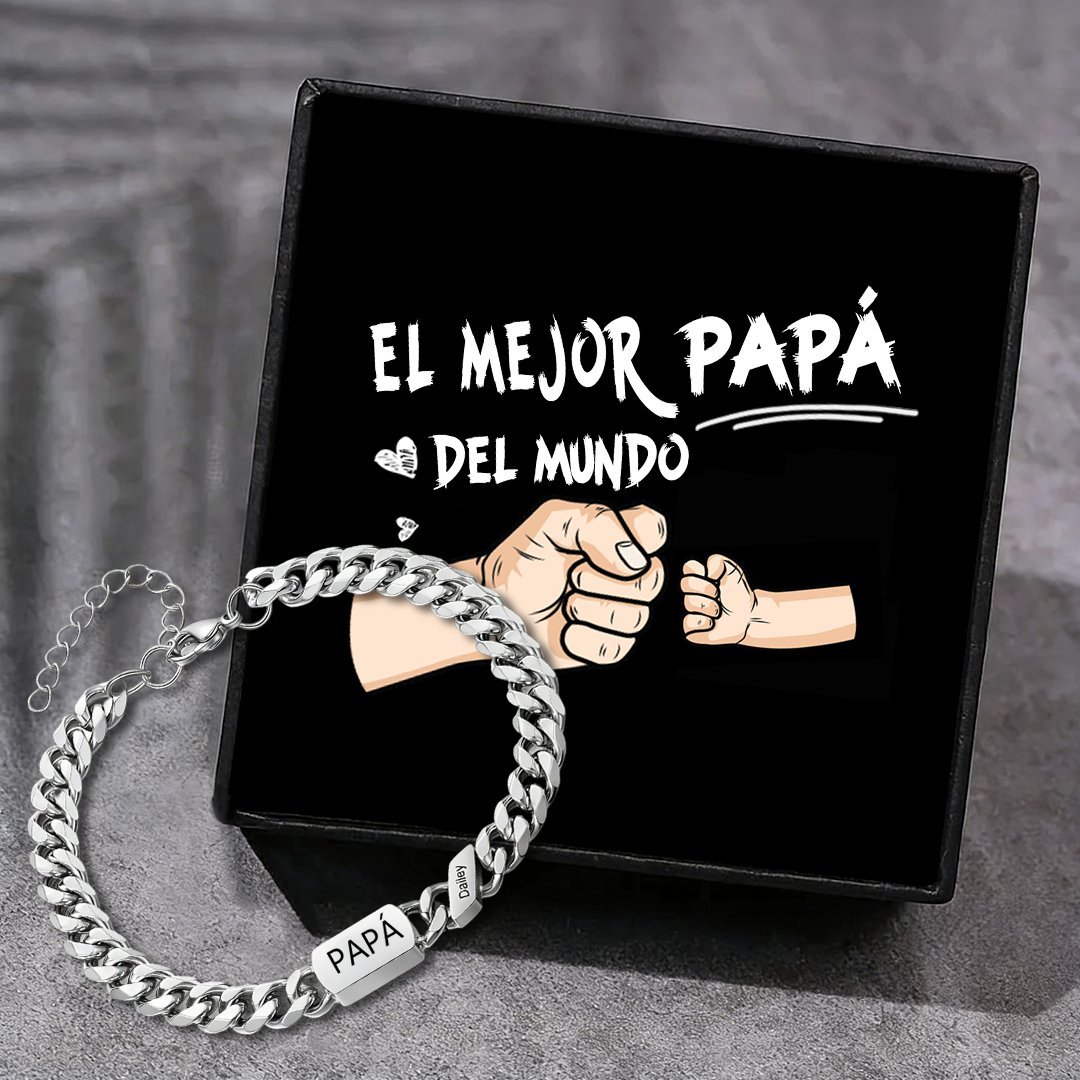 Pulsera de cadena con 1-6 nombres y texto pulsera personalizada para hombre | Jessemade