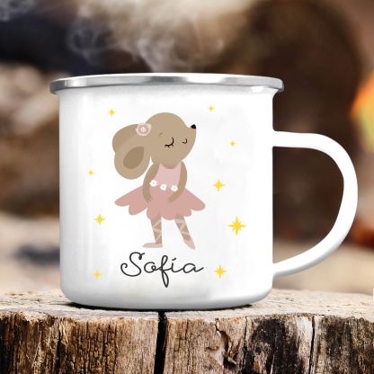 Vuelta al cole-Taza para niños "rata" con 1 nombre personalizado