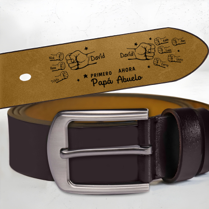 Cinturón de cuero personalizado con grabado a medida – Regalo de cumpleaños para abuelo | Jessemade
