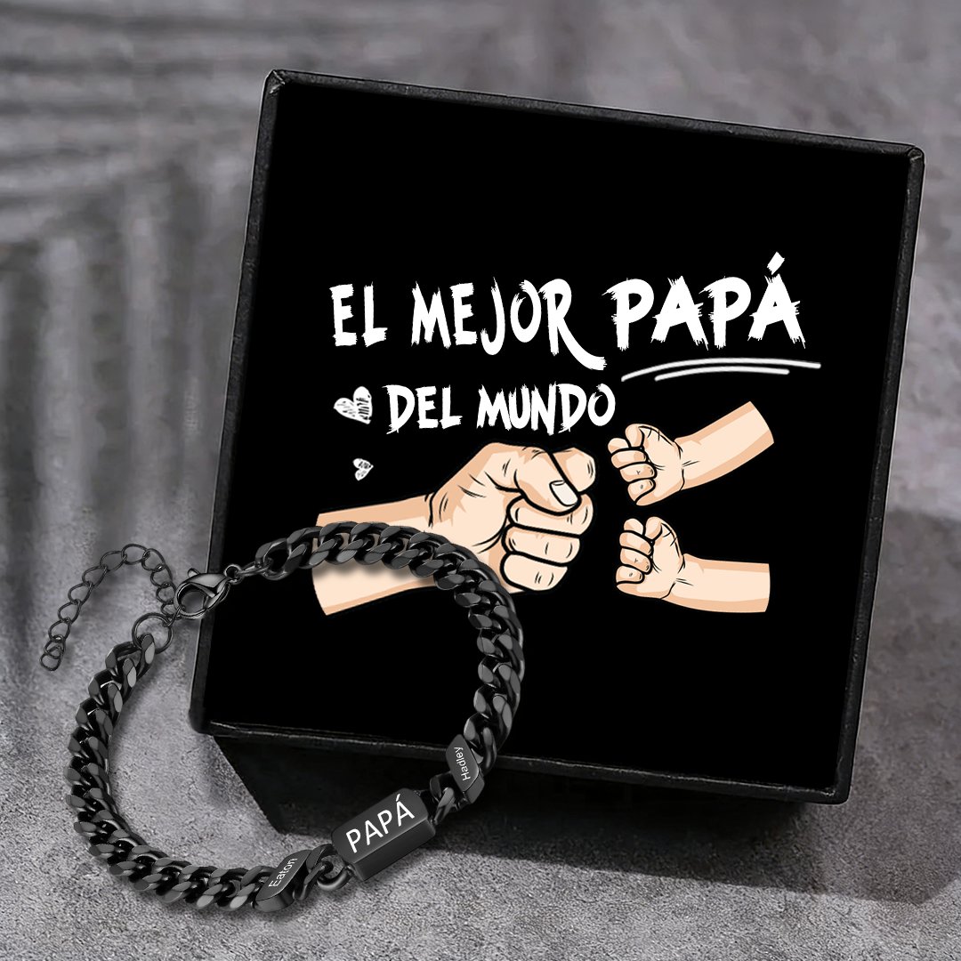Pulsera de cadena con 1-6 nombres y texto pulsera personalizada para hombre | Jessemade