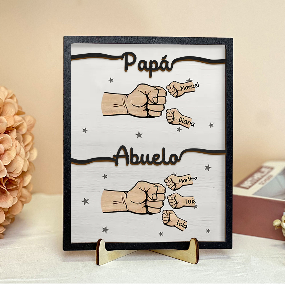 A mi abuelo-Adorno 2-14 nombres personalizados decoración de madera puño con puño | Jessemade