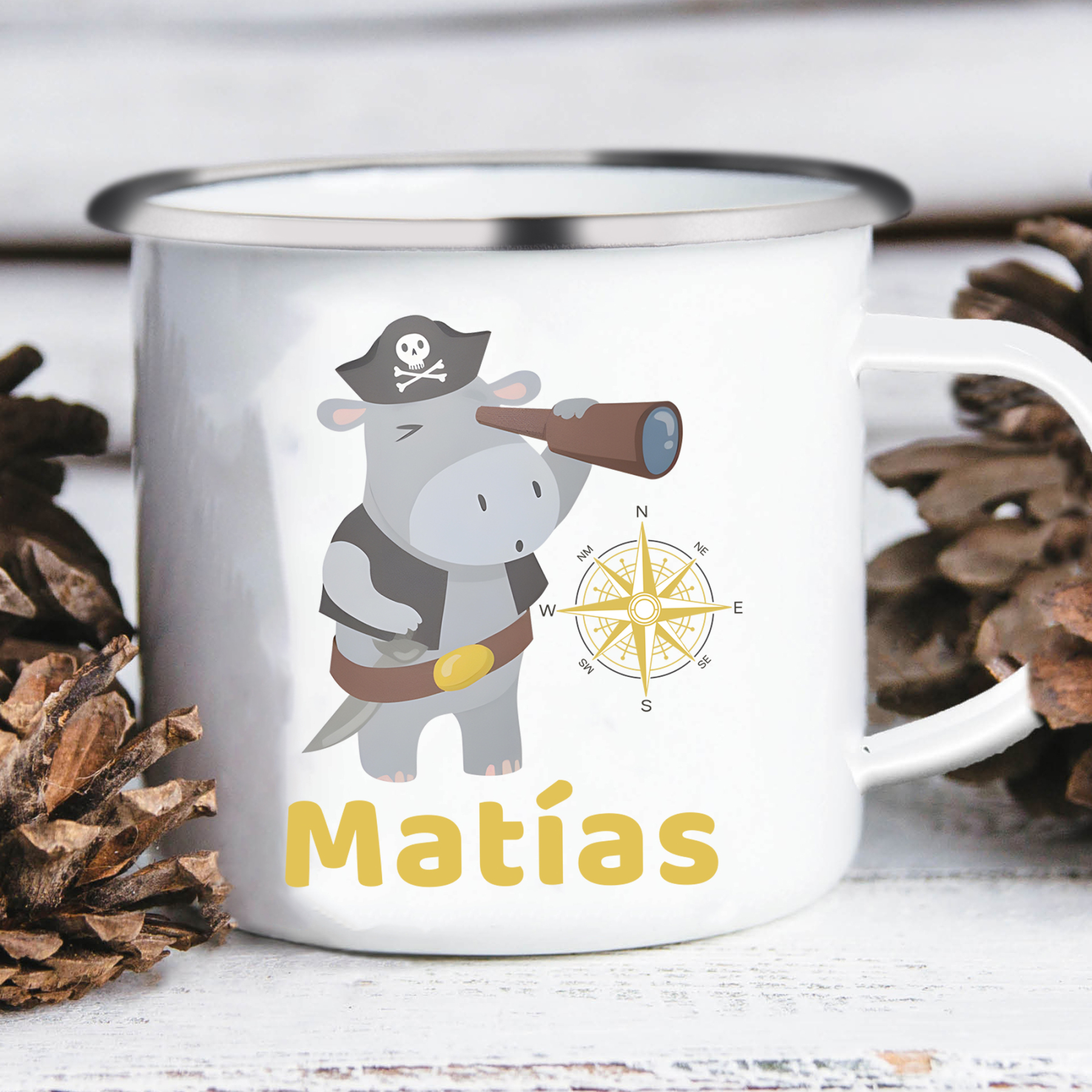 Vuelta al cole-Taza para niños "conejita" con 1 nombre y fecha persona