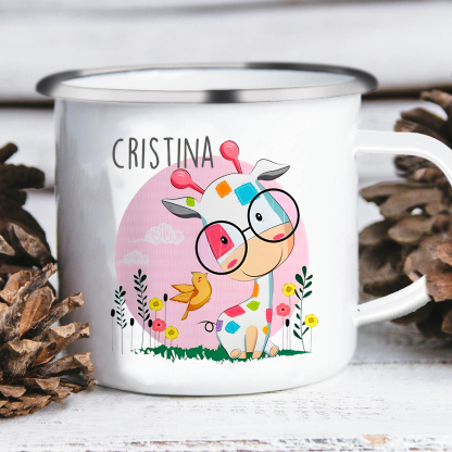 Vuelta al cole-Taza para niños "conejita" con 1 nombre y fecha persona