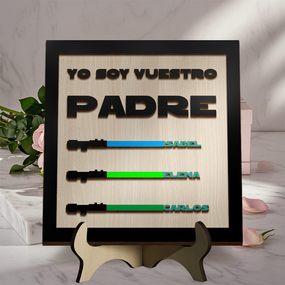 Decoración de Madera con Nombres Grabados para Abuelo – Adorno Único para Día de los Abuelos, Ideal para el Mejor Abuelo