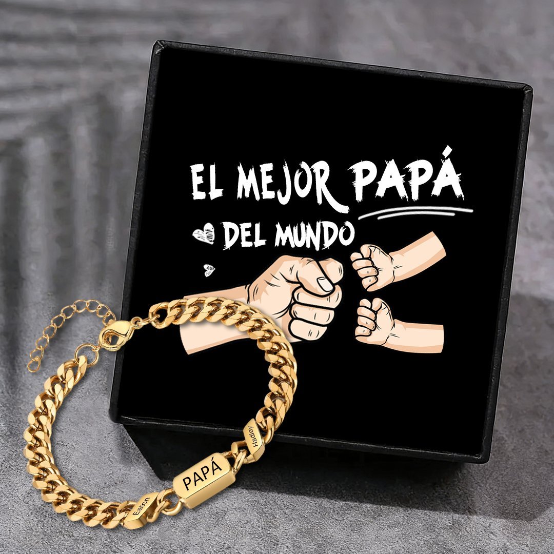 Pulsera de cadena con 1-6 nombres y texto pulsera personalizada para hombre | Jessemade