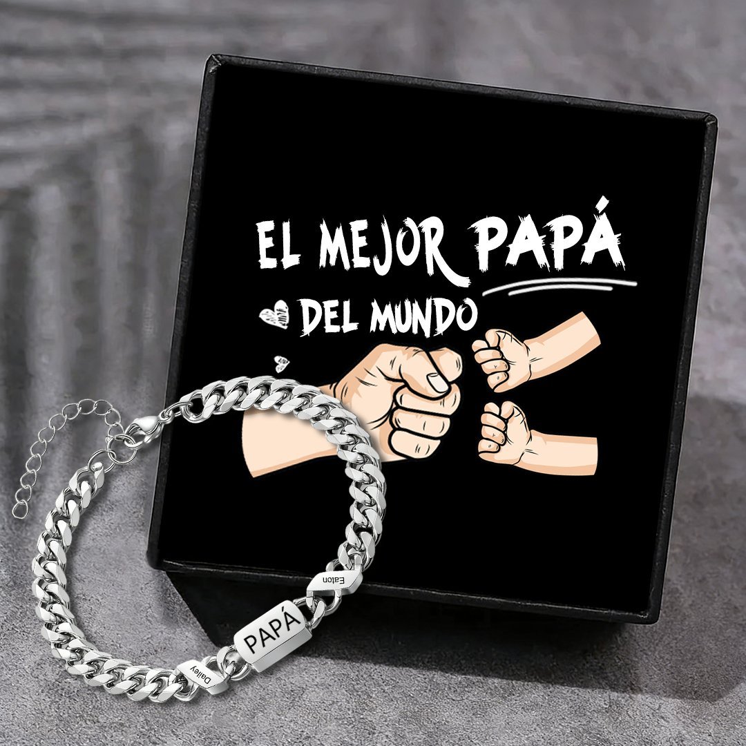 Pulsera de cadena con 1-6 nombres y texto pulsera personalizada para hombre | Jessemade