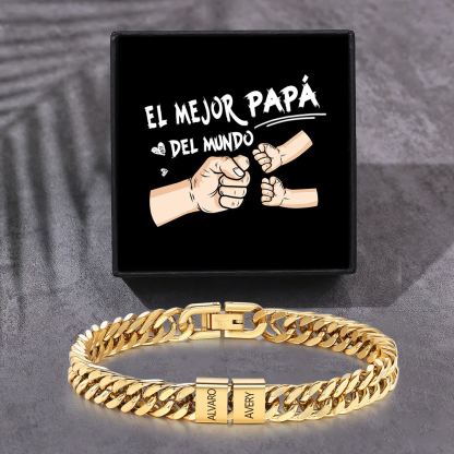 Pulsera personalizada con 2-6 nombres para hombre con grabado personalizado - regalo para padre abuelo | Jessemade