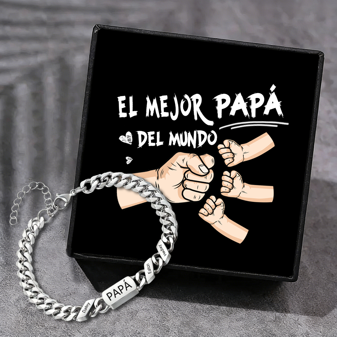 Pulsera de cadena con 1-6 nombres y texto pulsera personalizada para hombre | Jessemade