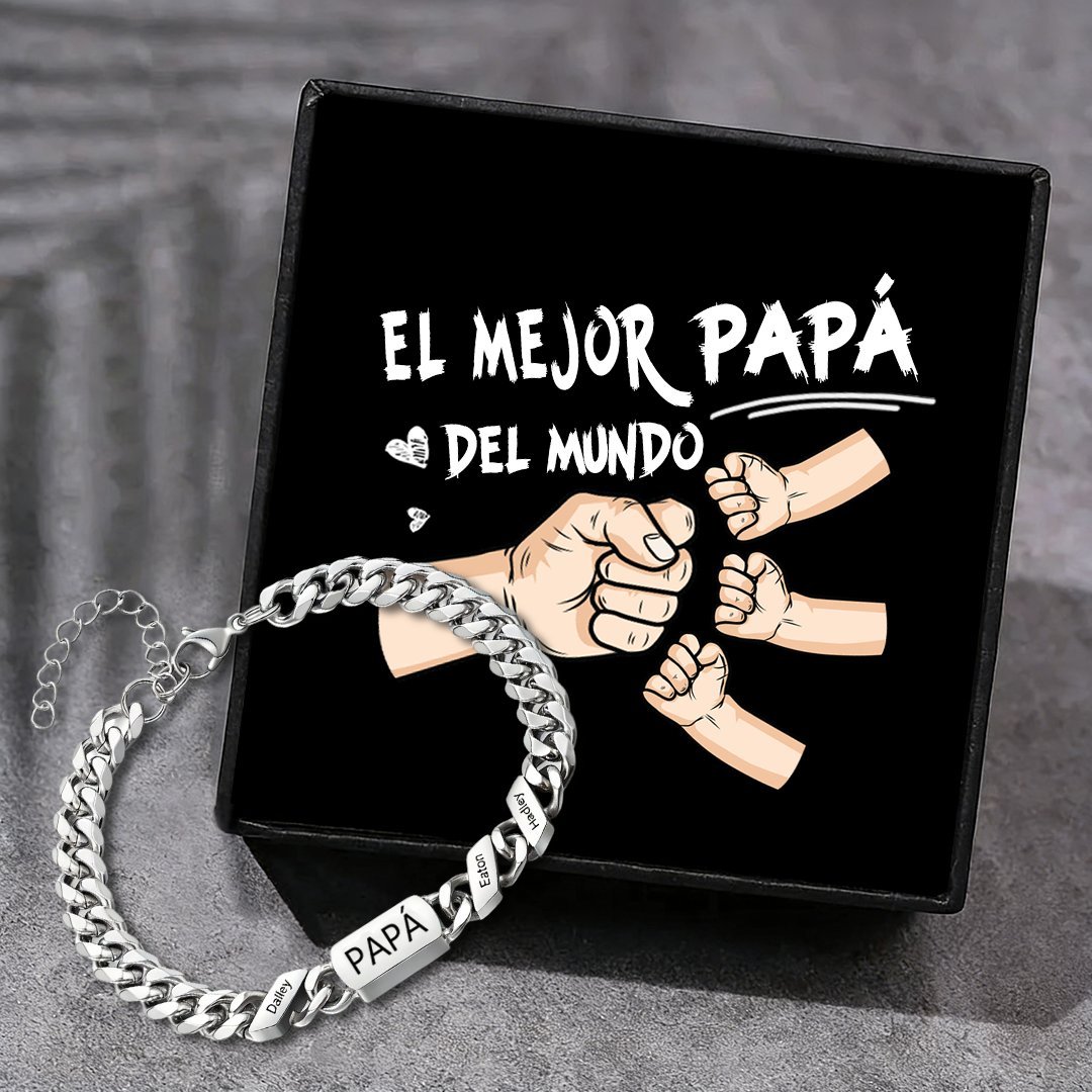 Pulsera de cadena con 1-6 nombres y texto pulsera personalizada para hombre | Jessemade