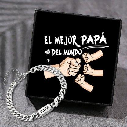 Pulsera de cadena con 1-6 nombres y texto pulsera personalizada para hombre | Jessemade