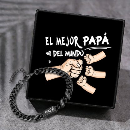 Pulsera de cadena con 1-6 nombres y texto pulsera personalizada para hombre | Jessemade
