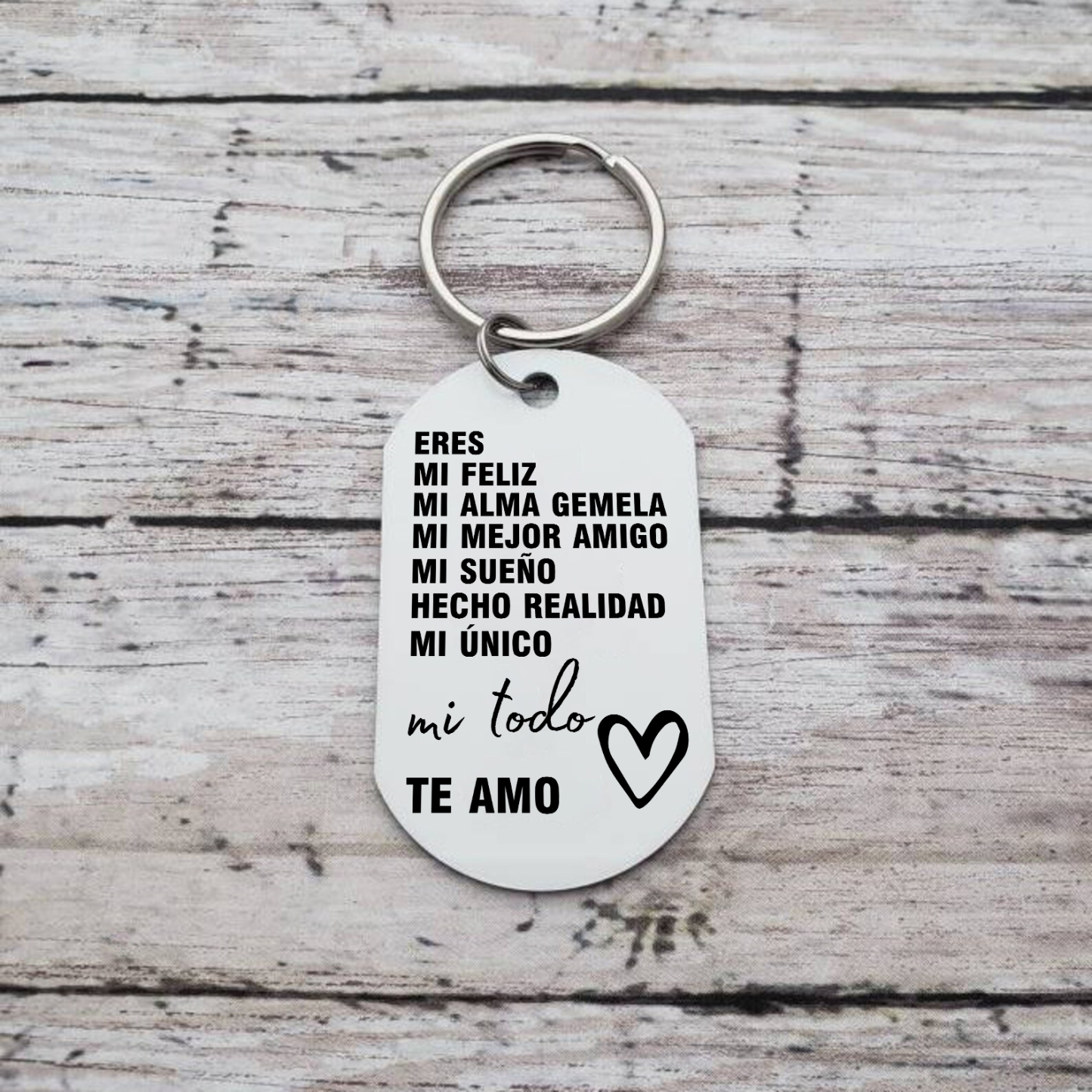 Llavero para pareja con palabras amorosas personalizado con foto | Jessemade
