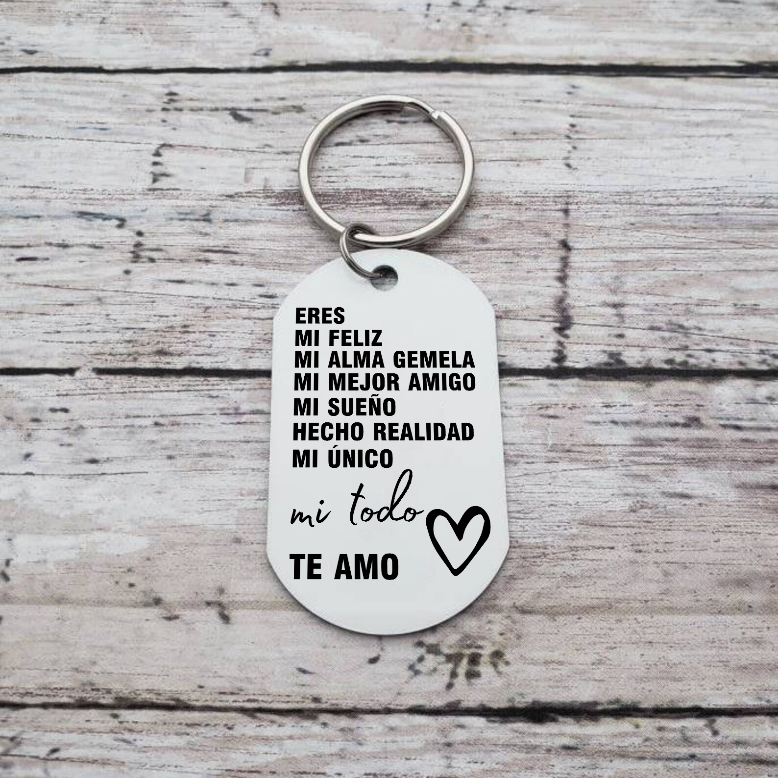 Llavero para pareja con palabras amorosas personalizado con foto | Jessemade